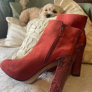 Boutique 9 genuine leather Vibrant dark orange Heeled Boots
